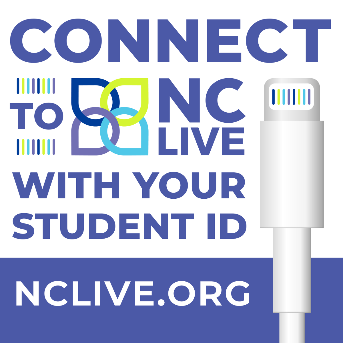 "Connect to NC LIVE With Your Student ID" next to a phone charger.