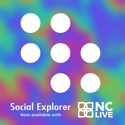 A rainbow heat mat with white Social Explorer and NC LIVE logos on top.